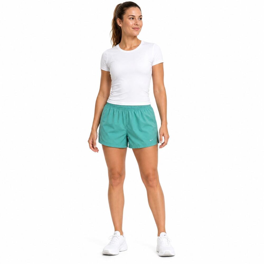 Nike women blue pocket shorts nylon with elastic waist ^